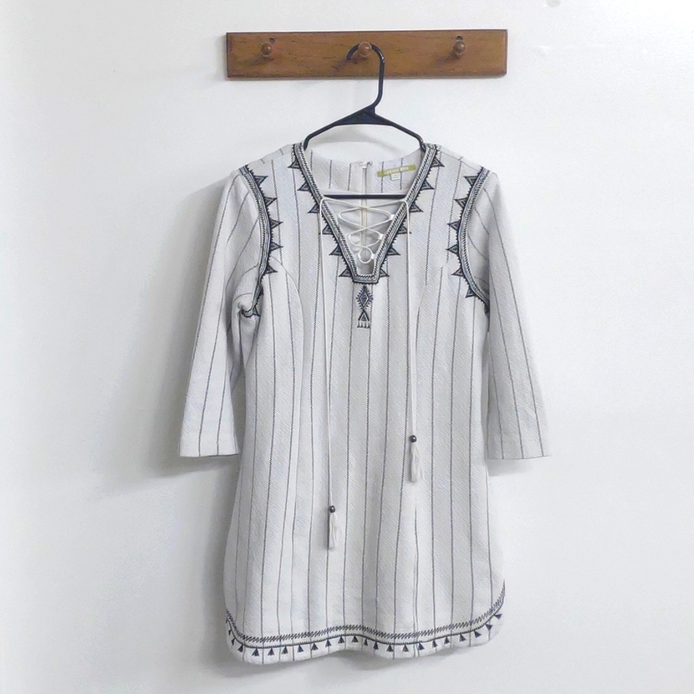 Gianni Bini (Dillards) Striped Tianna Mini 3/4 Sleeve Dress Size Medium